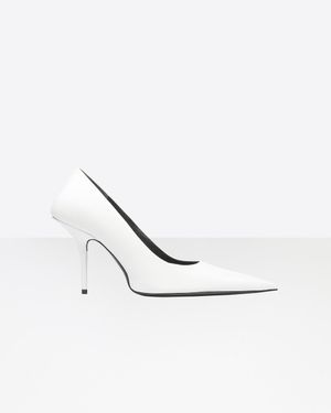 Balenciaga Square Knife Court Shoes - White