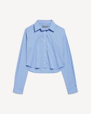 Balenciaga Gestreiftes Crop-Hemd - Blau