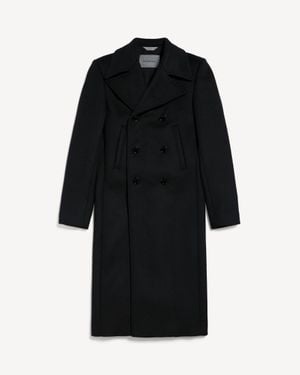 Balenciaga Langer Doubleface-Mantel - Schwarz