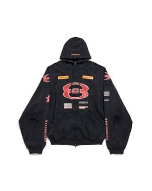 Balenciaga Hoodie Con Cremallera Sponsor Logos Large Fit - Multicolor