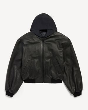 Balenciaga Patched Hooded Jacket - Black