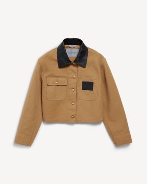 Balenciaga Cropped Workwear Jacket - Natural