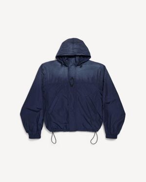 Balenciaga Hooded Rain Jacket - Blue