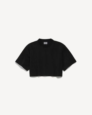 Balenciaga Cropped T-Shirt - Black