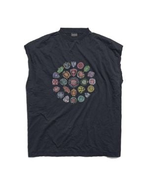 Balenciaga Spiral Crest Sleeveless T-Shirt - Blue