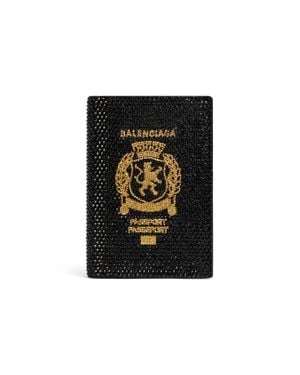 Balenciaga Passport Holder With Rhinestones - Black