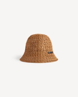 Balenciaga Raffia Bucket Hat - Brown