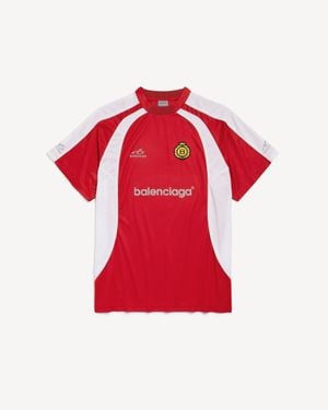 Balenciaga Soccer Oversized T-Shirt - Red