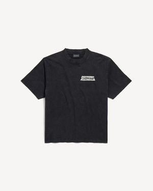Balenciaga Masking Tape Medium Fit T-Shirt - Black