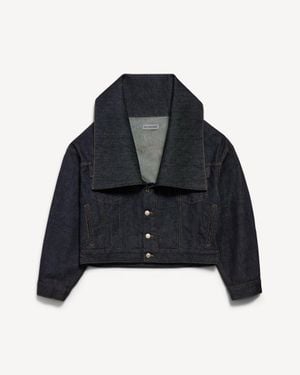 Balenciaga Standing Collar Boxy Jacket - Blue