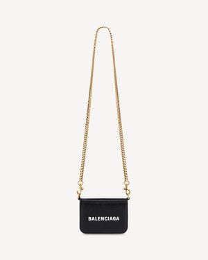 Balenciaga Cash Mini Wallet On Chain - White