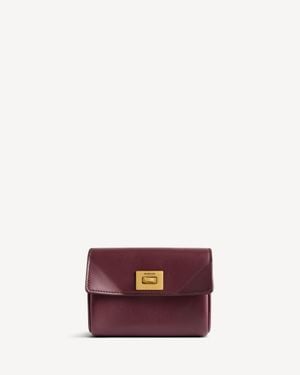 Balenciaga Rodeo Card Holder With Flap - Purple