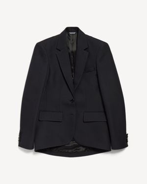 Balenciaga Single-Breasted Cocoon Jacket - Black