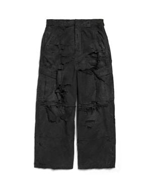 Balenciaga Distressed Large Cargo Pants - Black