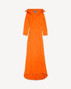 Balenciaga Off-Shoulder Dress - Orange