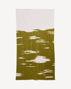 Balenciaga Brush Scratch Beach Towel - Green