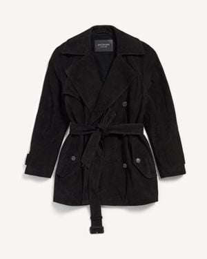 Balenciaga Cocoon Short Trench - Black