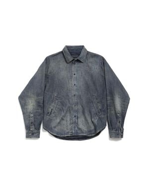 Balenciaga Hemdjacke Aus Denim - Grau