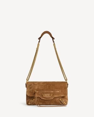 Balenciaga Pochette Con Catena Le City - Marrone