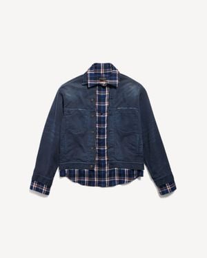 Balenciaga Patched Shirt Jacket - Blue