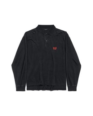 Balenciaga Laurel Classic Langärmeliges Regular-Poloshirt - Blau
