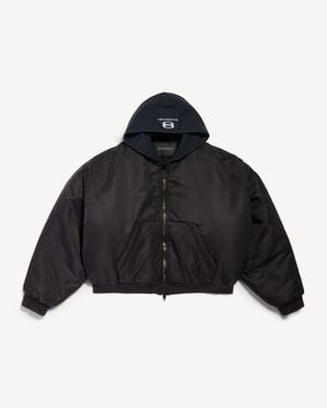 Balenciaga Hooded Bomber - Black