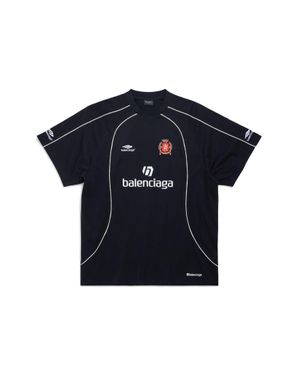Balenciaga T-shirt paris soccer oversize - Blu