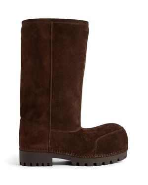 Balenciaga Alaska Fur High Boot - Brown