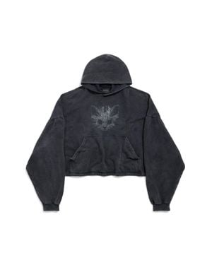 Balenciaga Kittycat Cropped Hoodie - Blue