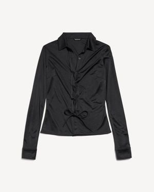 Balenciaga Lace-Up Shirt - Black