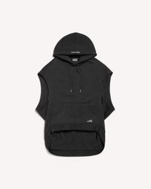 Balenciaga Bodies Sleeveless Regular Fit Hoodie - Black