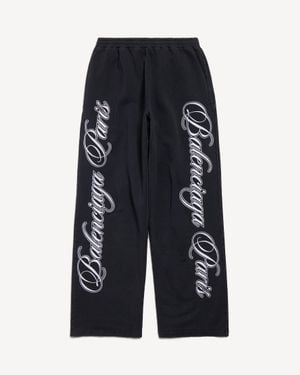 Balenciaga Cursive Baggy Trousers - Black