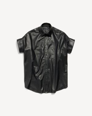 Balenciaga Tucked Sleeves Shirt - Black