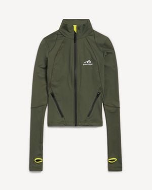 Balenciaga Techwear Fitted Zip-Up Top - Green