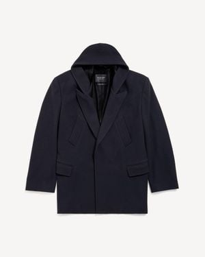 Balenciaga Hooded Short Coat - Blue
