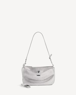 Balenciaga Rodeo Sling Pochette With Rhinestones - White