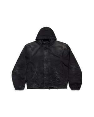 Balenciaga Hooded Workwear Jacket - Black