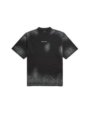 BALENCIAGA｜SHORT-SLEEVED ROUND NECK T-SHIRTS (739784 TO Men's Balenciaga Alphabet Printing Pattern Hole Round Neck