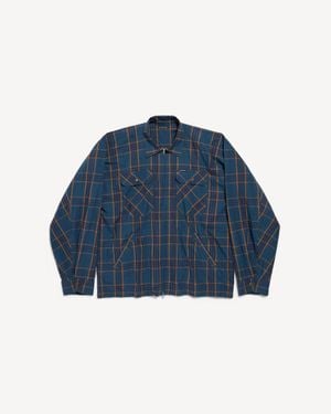 Balenciaga Zip-up Shirt - Blue