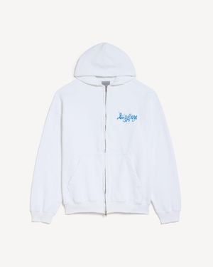 Balenciaga Sketchy Zip-up Hoodie - Blue