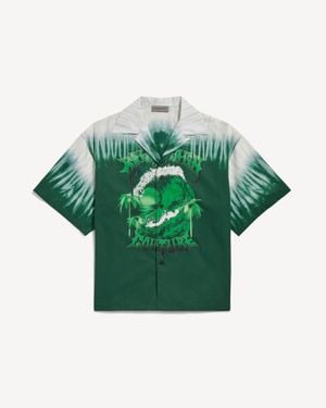 Balenciaga Extreme Tie Dye Bowling Short Sleeve Shirt - Green