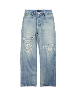 Balenciaga Ripped Pants Medium Fit - Blue