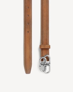 Balenciaga Bb Thin Belt - Brown