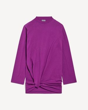 Balenciaga Camiseta De Manga Larga Recogida - Morado