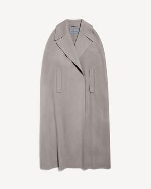 Balenciaga Long Double-faced Cape Coat - Gray
