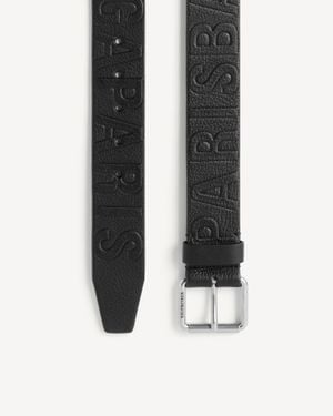Balenciaga Debossed Logo Belt - Black