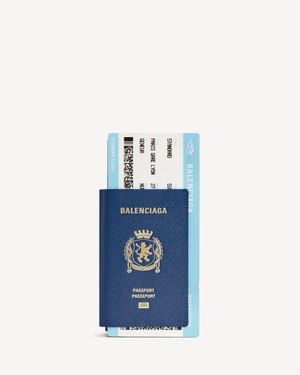 Balenciaga Passport Long Wallet 1 Ticket - Blue