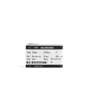 Balenciaga Passport Boarding Pass Long Coin And Card Holder - White