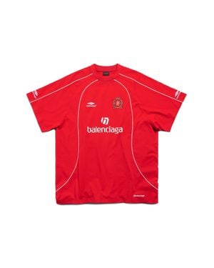 Balenciaga Soccer T-Shirt Oversized - Red