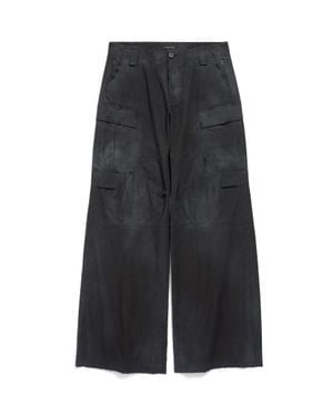 Balenciaga Flared Cargo Trousers - Black